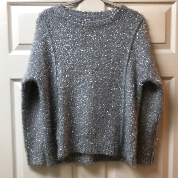 Jennifer Lopez Silver metallic sweater.  Soft, stretchy. - Picture 3 of 3